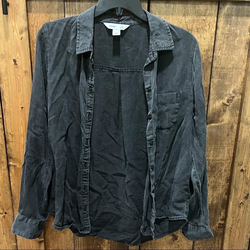 Black button down blouse